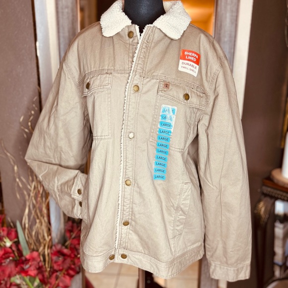 COLEMAN SHERPA LINED WORK WEAR TWILL JACKET - Picture 1 of 6